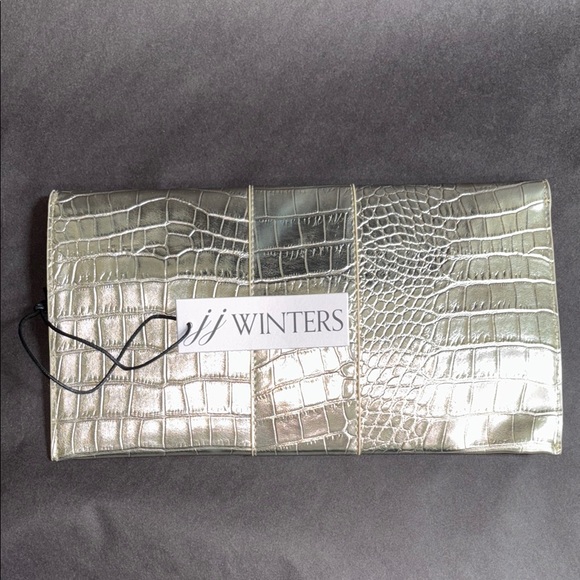 JJ Winters Gold Crocodile Clutch - Picture 3 of 3